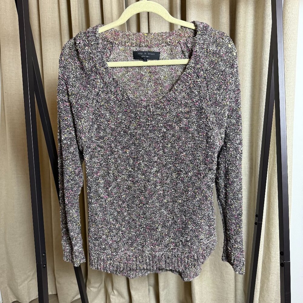 rag & bone | Size L | Bouclé Speckled Knit Pullover Sweater